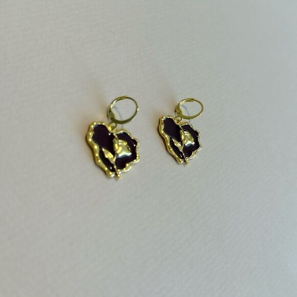 Heart earrings M957 - Picture 3 of 4